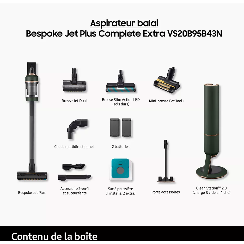 Aspirateur balai SAMSUNG Bespoke Jet Plus Complete 2 Batteries VS20B95B43N – Image 11