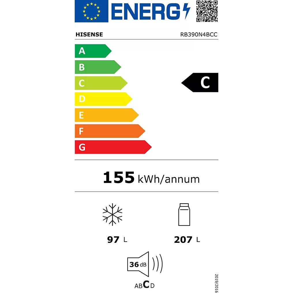Réfrigérateur combiné HISENSE RB390N4BCC – Image 2
